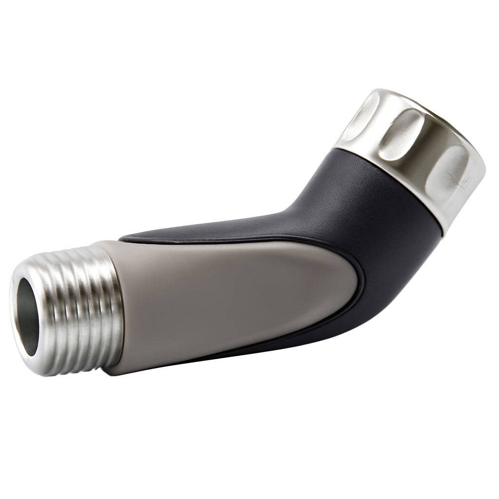 Silberner Rohrbogenverbinder
